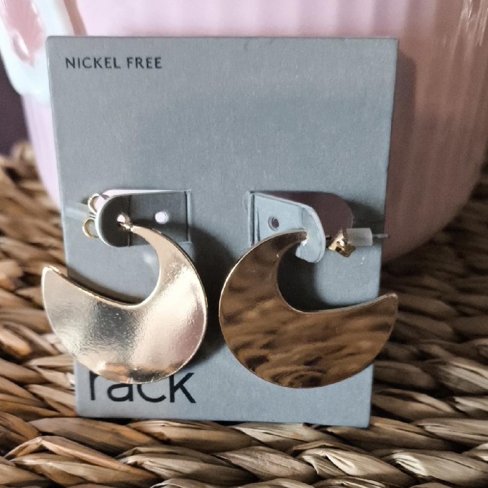 Gold Crescent Earrings